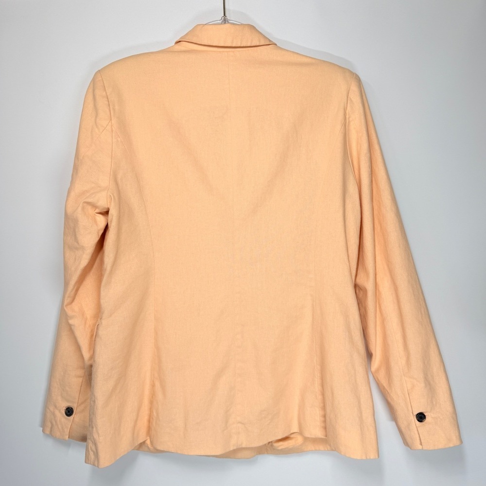 A Loves A Womens Peach Linen Blend Double Breasted Blazer Size L - Picture 5 of 10